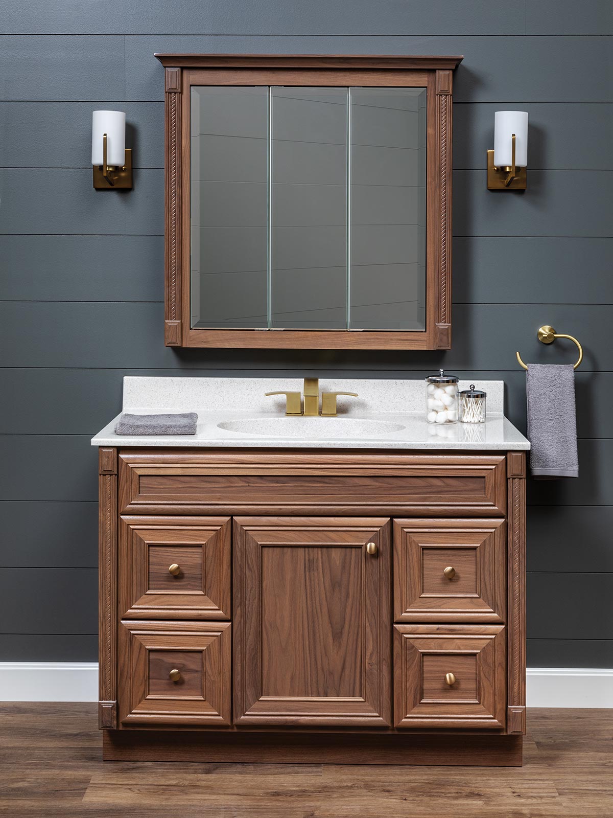 Bertch Cabinet, LLC - Craftwood Classic Vanity - Walnut Driftwood